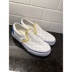 Vans Off The Wall Womens Check Classic Slip-On  Sneakers White Gray Size M4.5/W6